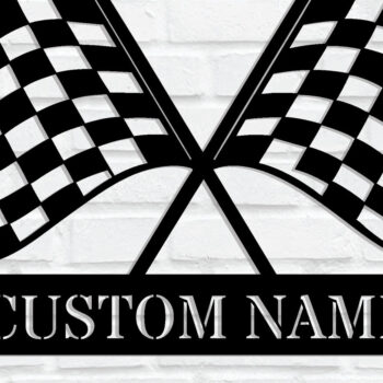 Intra απο ξύλο plywood 3mm-4mm πάχος - Προσαρμοσμένη καρό σημαία Racing Μεταλλική πινακίδα Δίασταση 3600x3600 cm INTRAFABR-115955604 - Image 1