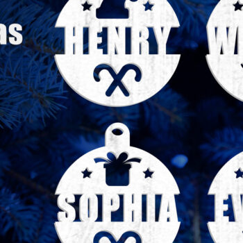 Intra απο ξύλο plywood 3mm-4mm πάχος - Προσαρμοσμένο χριστουγεννιάτικο μπιχλιμπίδι Δίασταση 15x15 cm INTRAFABR-54257181 - Image 2