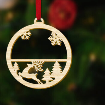 Intra απο ξύλο plywood 3mm-4mm πάχος - Προσαρμοσμένο Χριστουγεννιάτικο Deocr με Joyful Deer Δίασταση 1x4 cm INTRAFABR-85635460 - Image 2