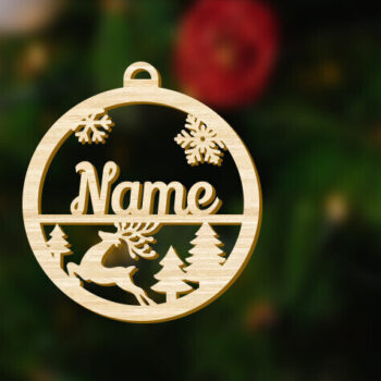 Intra απο ξύλο plywood 3mm-4mm πάχος - Προσαρμοσμένο Χριστουγεννιάτικο Deocr με Joyful Deer Δίασταση 1x4 cm INTRAFABR-85635460 - Image 3