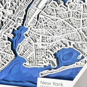 Intra απο ξύλο plywood 3mm-4mm πάχος - Προσαρμοσμένο πρότυπο χάρτη πόλης με χαραγμένο χάρτη Δίασταση 16x16 cm INTRAFABR-106699987