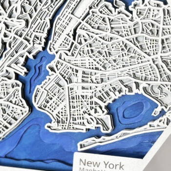 Intra απο ξύλο plywood 3mm-4mm πάχος - Προσαρμοσμένο πρότυπο χάρτη πόλης με χαραγμένο χάρτη Δίασταση 16x16 cm INTRAFABR-106699987 - Image 1