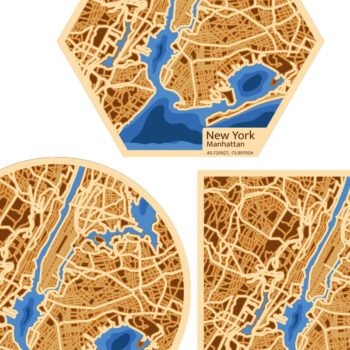 Intra απο ξύλο plywood 3mm-4mm πάχος - Προσαρμοσμένο πρότυπο χάρτη πόλης με χαραγμένο χάρτη Δίασταση 16x16 cm INTRAFABR-106699987 - Image 4