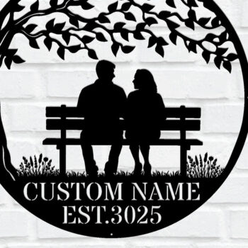 Intra απο ξύλο plywood 3mm-4mm πάχος - Προσαρμοσμένες μεταλλικές πινακίδες Valentines Ζευγάρι Δίασταση 3600x3600 cm INTRAFABR-113662311 - Image 1