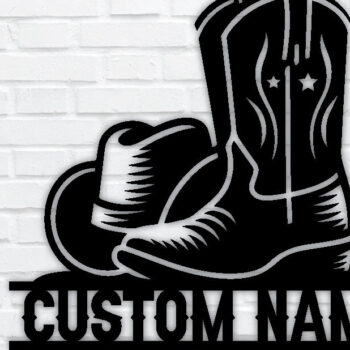 Intra απο ξύλο plywood 3mm-4mm πάχος - Προσαρμοσμένη μεταλλική πινακίδα για μπότες Cowboy & Cowgirl Δίασταση 3600x3600 cm INTRAFABR-97683774 - Image 1