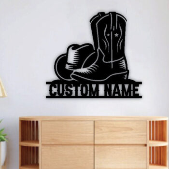 Intra απο ξύλο plywood 3mm-4mm πάχος - Προσαρμοσμένη μεταλλική πινακίδα για μπότες Cowboy & Cowgirl Δίασταση 3600x3600 cm INTRAFABR-97683774 - Image 3