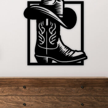 Intra απο ξύλο plywood 3mm-4mm πάχος - Προσαρμοσμένη μεταλλική πινακίδα για μπότες Cowboy & Cowgirl Δίασταση 3600x3600 cm INTRAFABR-97683908 - Image 2