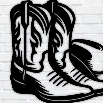 Intra απο ξύλο plywood 3mm-4mm πάχος - Προσαρμοσμένη μεταλλική πινακίδα για μπότες Cowboy & Cowgirl Δίασταση 3600x3600 cm INTRAFABR-97684108 - Image 1