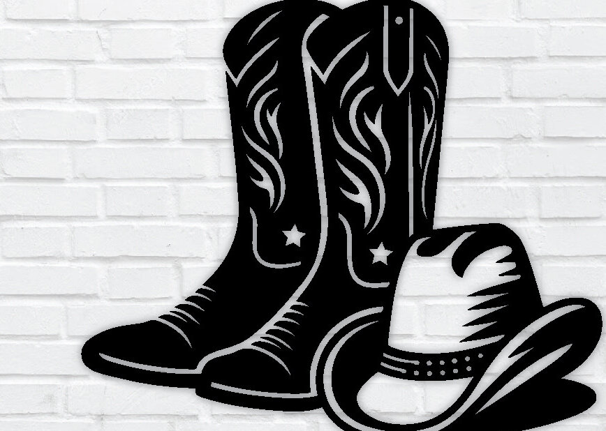 Intra απο ξύλο plywood 3mm-4mm πάχος - Προσαρμοσμένη μεταλλική πινακίδα για μπότες Cowboy &amp; Cowgirl Δίασταση 3600x3600 cm INTRAFABR-97684230