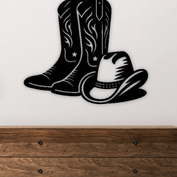 Intra απο ξύλο plywood 3mm-4mm πάχος - Προσαρμοσμένη μεταλλική πινακίδα για μπότες Cowboy & Cowgirl Δίασταση 3600x3600 cm INTRAFABR-97684230 - Image 2