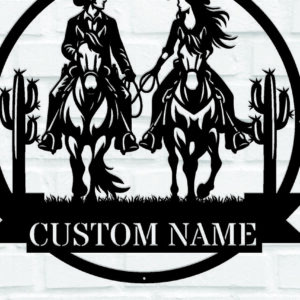 Intra απο ξύλο plywood 3mm-4mm πάχος - Προσαρμοσμένο Cowboy Cowgirl Couple Metal Sing Δίασταση 3600x3600 cm INTRAFABR-112339639