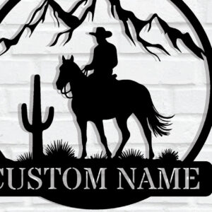 Intra απο ξύλο plywood 3mm-4mm πάχος - Προσαρμοσμένη μεταλλική πινακίδα Cowboy Cowgirl Δίασταση 3600x3600 cm INTRAFABR-118077114