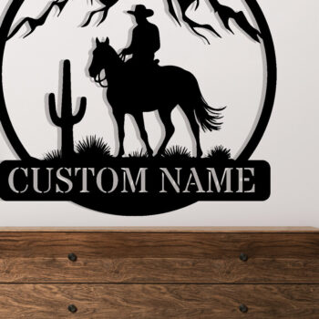 Intra απο ξύλο plywood 3mm-4mm πάχος - Προσαρμοσμένη μεταλλική πινακίδα Cowboy Cowgirl Δίασταση 3600x3600 cm INTRAFABR-118077114 - Image 2