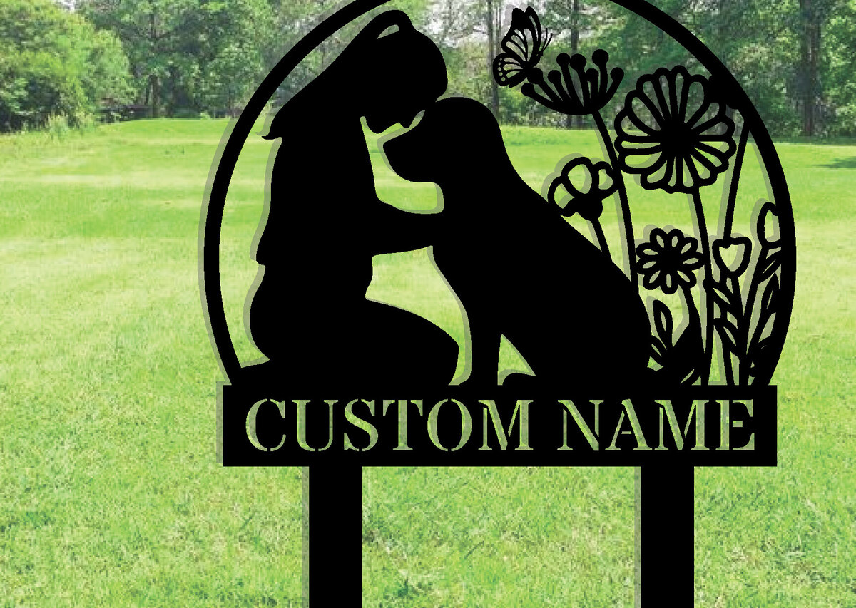 Intra απο ξύλο plywood 3mm-4mm πάχος - Προσαρμοσμένη μεταλλική πινακίδα Dog Garden με πασσάλους Δίασταση 3600x3600 cm INTRAFABR-106076593