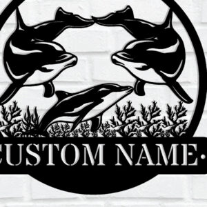 Intra απο ξύλο plywood 3mm-4mm πάχος - Προσαρμοσμένη μεταλλική επιγραφή Family Dolphin Δίασταση 3600x3600 cm INTRAFABR-114140479