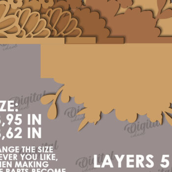 Intra απο ξύλο plywood 3mm-4mm πάχος - Πακέτο λέιζερ με φλοράλ επιγραφές πόρτας Δίασταση 30x20 cm INTRAFABR-120585061 - Image 3