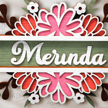 Intra απο ξύλο plywood 3mm-4mm πάχος - Πακέτο λέιζερ με φλοράλ επιγραφές πόρτας Δίασταση 30x20 cm INTRAFABR-120585061 - Image 6