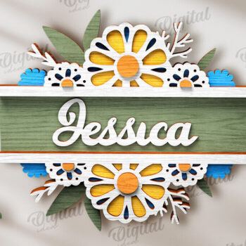 Intra απο ξύλο plywood 3mm-4mm πάχος - Πακέτο λέιζερ με φλοράλ επιγραφές πόρτας Δίασταση 30x20 cm INTRAFABR-120585061 - Image 12