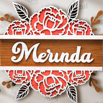 Intra απο ξύλο plywood 3mm-4mm πάχος - Πακέτο λέιζερ με φλοράλ επιγραφές πόρτας Δίασταση 30x20 cm INTRAFABR-120585061 - Image 14