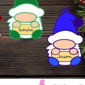 Intra απο ξύλο plywood 3mm-4mm πάχος - Προσαρμοσμένο στολίδι Gnome -  κοπής με λέιζερ Δίασταση 6x6 cm INTRAFABR-46312643