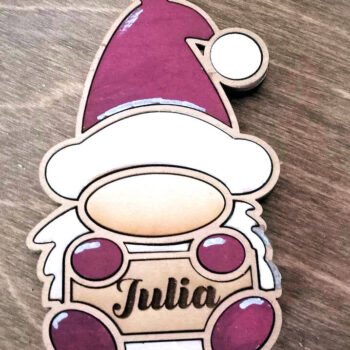 Intra απο ξύλο plywood 3mm-4mm πάχος - Προσαρμοσμένο στολίδι Gnome - κοπής με λέιζερ Δίασταση 6x6 cm INTRAFABR-46312643 - Image 2