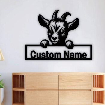 Intra απο ξύλο plywood 3mm-4mm πάχος - Προσαρμοσμένο όνομα φάρμας αιγών Μεταλλικό σήμα DXF Δίασταση 40x50 cm INTRAFABR-96481394 - Image 2