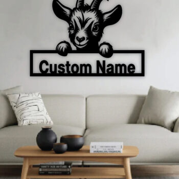 Intra απο ξύλο plywood 3mm-4mm πάχος - Προσαρμοσμένο όνομα φάρμας αιγών Μεταλλικό σήμα DXF Δίασταση 40x50 cm INTRAFABR-96481394 - Image 3