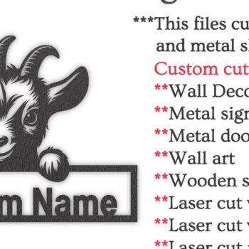 Intra απο ξύλο plywood 3mm-4mm πάχος - Προσαρμοσμένο όνομα φάρμας αιγών Μεταλλικό σήμα DXF Δίασταση 40x50 cm INTRAFABR-96481394 - Image 5