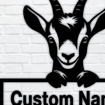 Intra απο ξύλο plywood 3mm-4mm πάχος - Προσαρμοσμένο Goat Metal Wall Art Laser Cut PNG Δίασταση 40x50 cm INTRAFABR-96481308 - Image 1