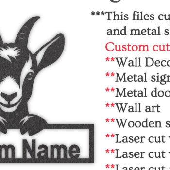 Intra απο ξύλο plywood 3mm-4mm πάχος - Προσαρμοσμένο Goat Metal Wall Art Laser Cut PNG Δίασταση 40x50 cm INTRAFABR-96481308 - Image 5