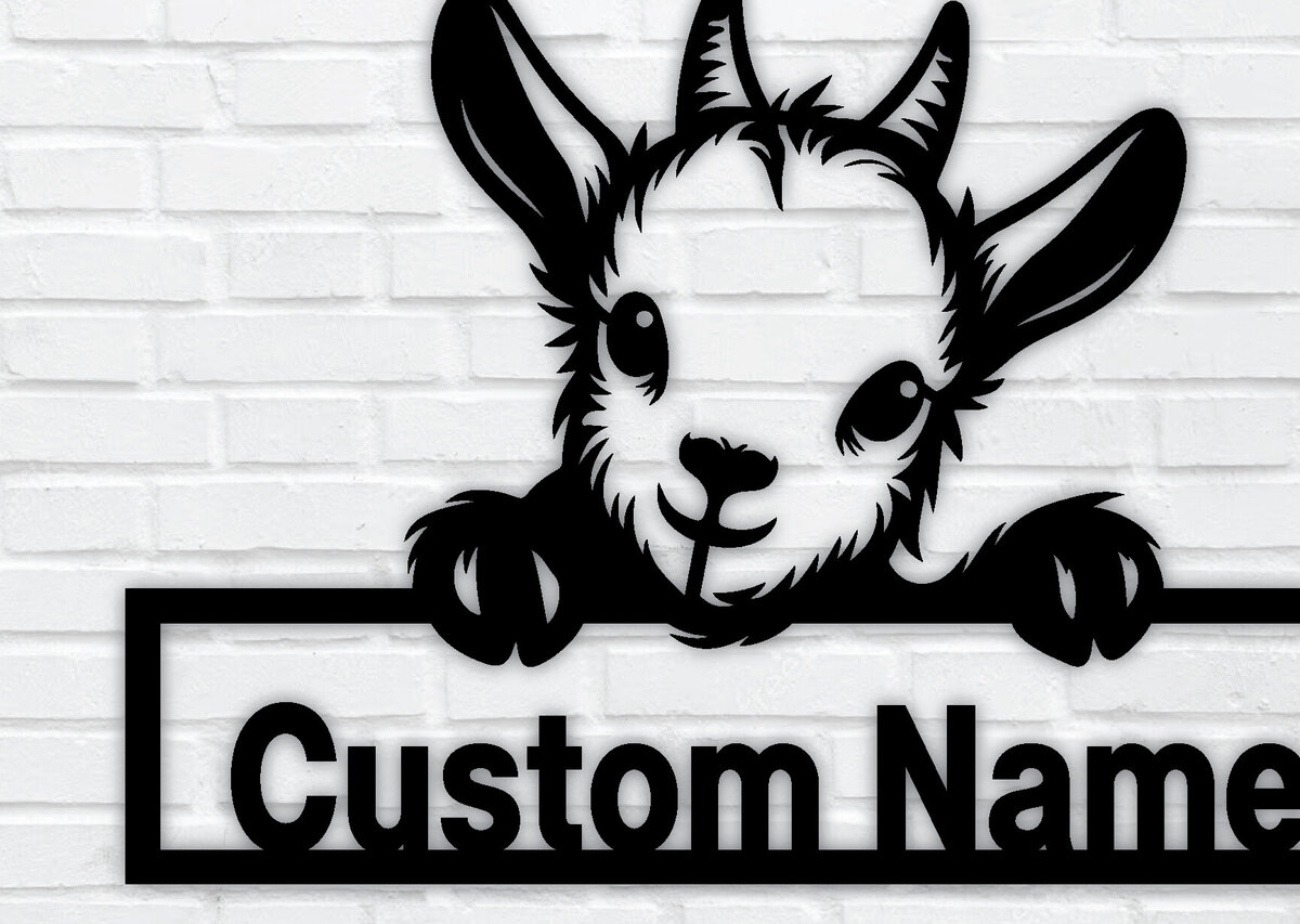 Intra απο ξύλο plywood 3mm-4mm πάχος - Προσαρμοσμένο Goat Metal Wall Art Laser Cut PNG Δίασταση 40x50 cm INTRAFABR-96481858