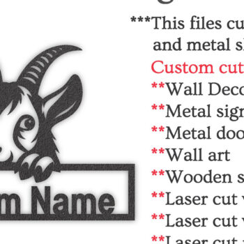 Intra απο ξύλο plywood 3mm-4mm πάχος - Προσαρμοσμένο Goat Metal Wall Art Laser Cut PNG Δίασταση 40x50 cm INTRAFABR-96482162 - Image 5