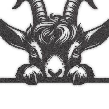 Intra απο ξύλο plywood 3mm-4mm πάχος - Προσαρμοσμένο Goat Metal Wall Art Laser Cut PNG Δίασταση 40x50 cm INTRAFABR-96481267 - Image 4