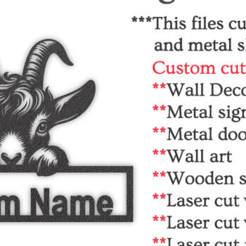 Intra απο ξύλο plywood 3mm-4mm πάχος - Προσαρμοσμένο Goat Metal Wall Art Laser Cut PNG Δίασταση 40x50 cm INTRAFABR-96481267 - Image 5