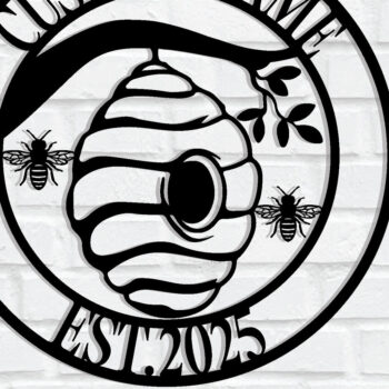 Intra απο ξύλο plywood 3mm-4mm πάχος - Προσαρμοσμένη μεταλλική πινακίδα Honey Bee Δίασταση 3600x3600 cm INTRAFABR-116930600 - Image 1