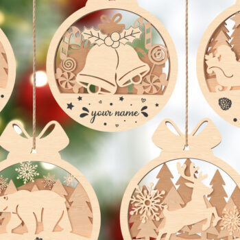 Intra απο ξύλο plywood 3mm-4mm πάχος - Χριστουγεννιάτικο στολίδι προσαρμοσμένης κοπής με λέιζερ  Δίασταση 6x6 cm INTRAFABR-106720669 - Image 1