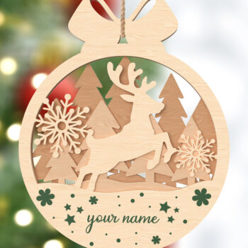 Intra απο ξύλο plywood 3mm-4mm πάχος - Χριστουγεννιάτικο στολίδι προσαρμοσμένης κοπής με λέιζερ  Δίασταση 6x6 cm INTRAFABR-106720669 - Image 2