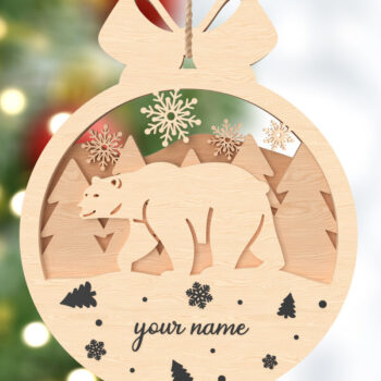 Intra απο ξύλο plywood 3mm-4mm πάχος - Χριστουγεννιάτικο στολίδι προσαρμοσμένης κοπής με λέιζερ  Δίασταση 6x6 cm INTRAFABR-106720669 - Image 4