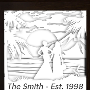 Intra απο ξύλο plywood 3mm-4mm πάχος - Προσαρμοσμένο Όνομα και Έτος Ζευγάρι Δίασταση 20x20 cm INTRAFABR-28000549