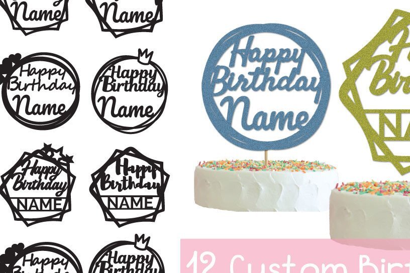 Intra απο ξύλο plywood 3mm-4mm πάχος - Πακέτο τούρτας γενεθλίων με προσαρμοσμένο όνομα Δίασταση 20x20 cm INTRAFABR-35001813