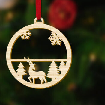 Intra απο ξύλο plywood 3mm-4mm πάχος - Προσαρμοσμένο όνομα Χριστουγεννιάτικη διακόσμηση με ελάφια Δίασταση 1x4 cm INTRAFABR-85634951 - Image 2