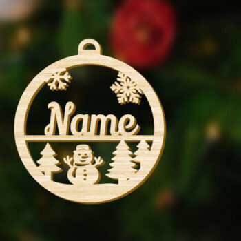 Intra απο ξύλο plywood 3mm-4mm πάχος - Προσαρμοσμένο όνομα Χριστουγεννιάτικη διακόσμηση με χιονάνθρωπο Δίασταση 1x4 cm INTRAFABR-85634400 - Image 3