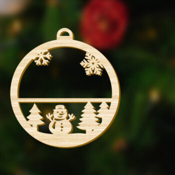 Intra απο ξύλο plywood 3mm-4mm πάχος - Προσαρμοσμένο όνομα Χριστουγεννιάτικη διακόσμηση με χιονάνθρωπο Δίασταση 1x4 cm INTRAFABR-85634400 - Image 4