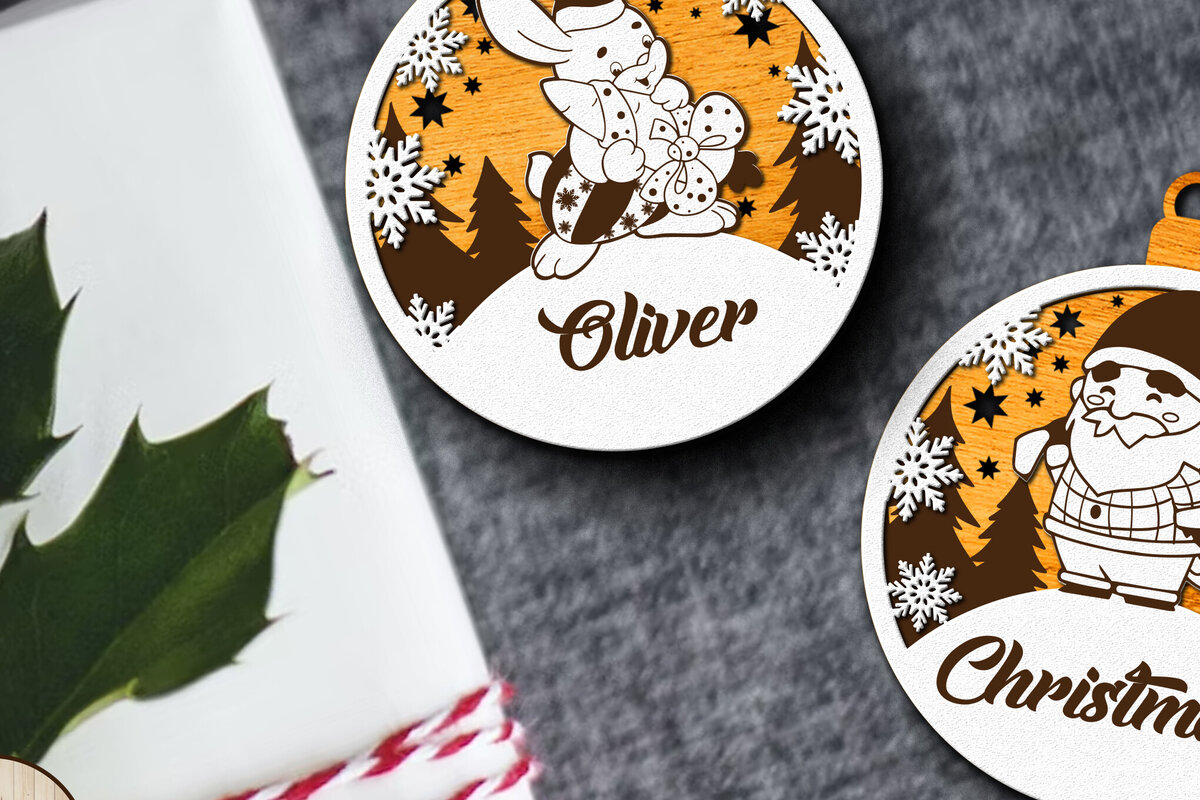 Intra απο ξύλο plywood 3mm-4mm πάχος - Προσαρμοσμένο όνομα Χριστουγεννιάτικο παιχνίδι, διακόσμηση σπιτιού Δίασταση 4x4 cm INTRAFABR-83955112