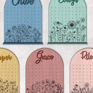 Intra απο ξύλο plywood 3mm-4mm πάχος - Στάση σκουλαρικιών με όνομα Flowers Δίασταση 20x20 cm INTRAFABR-28526697