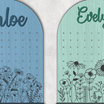 Intra απο ξύλο plywood 3mm-4mm πάχος - Στάση σκουλαρικιών με όνομα Flowers Δίασταση 20x20 cm INTRAFABR-28526697 - Image 2