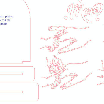 Intra απο ξύλο plywood 3mm-4mm πάχος - Προσαρμοσμένο όνομα Χέρια για την Ημέρα της Μητέρας Δίασταση 30x20 cm INTRAFABR-118004297 - Image 1