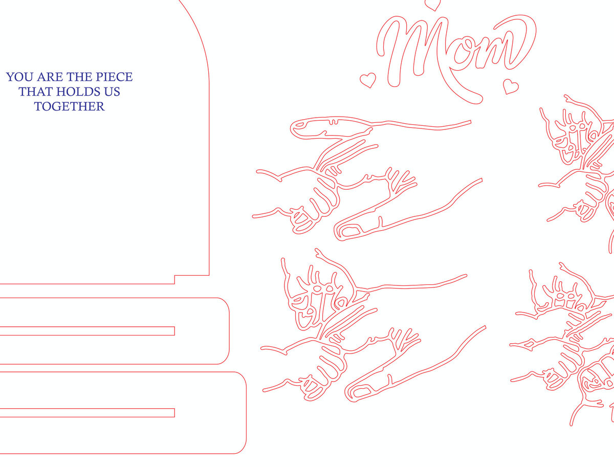 Intra απο ξύλο plywood 3mm-4mm πάχος - Προσαρμοσμένο όνομα Χέρια για την Ημέρα της Μητέρας  Δίασταση 30x20 cm INTRAFABR-118004297