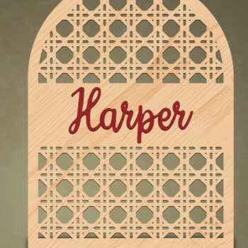 Intra απο ξύλο plywood 3mm-4mm πάχος - Βάση σκουλαρικιών με προσαρμοσμένο όνομα Rattan Δίασταση 20x20 cm INTRAFABR-29080562 - Image 2