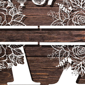 Intra απο ξύλο plywood 3mm-4mm πάχος - Προσαρμοσμένο Μονόγραμμα Αλφαβήτου Διαίρεσης Ονόματος1018 Δίασταση 30x20 cm INTRAFABR-90955860 - Image 2